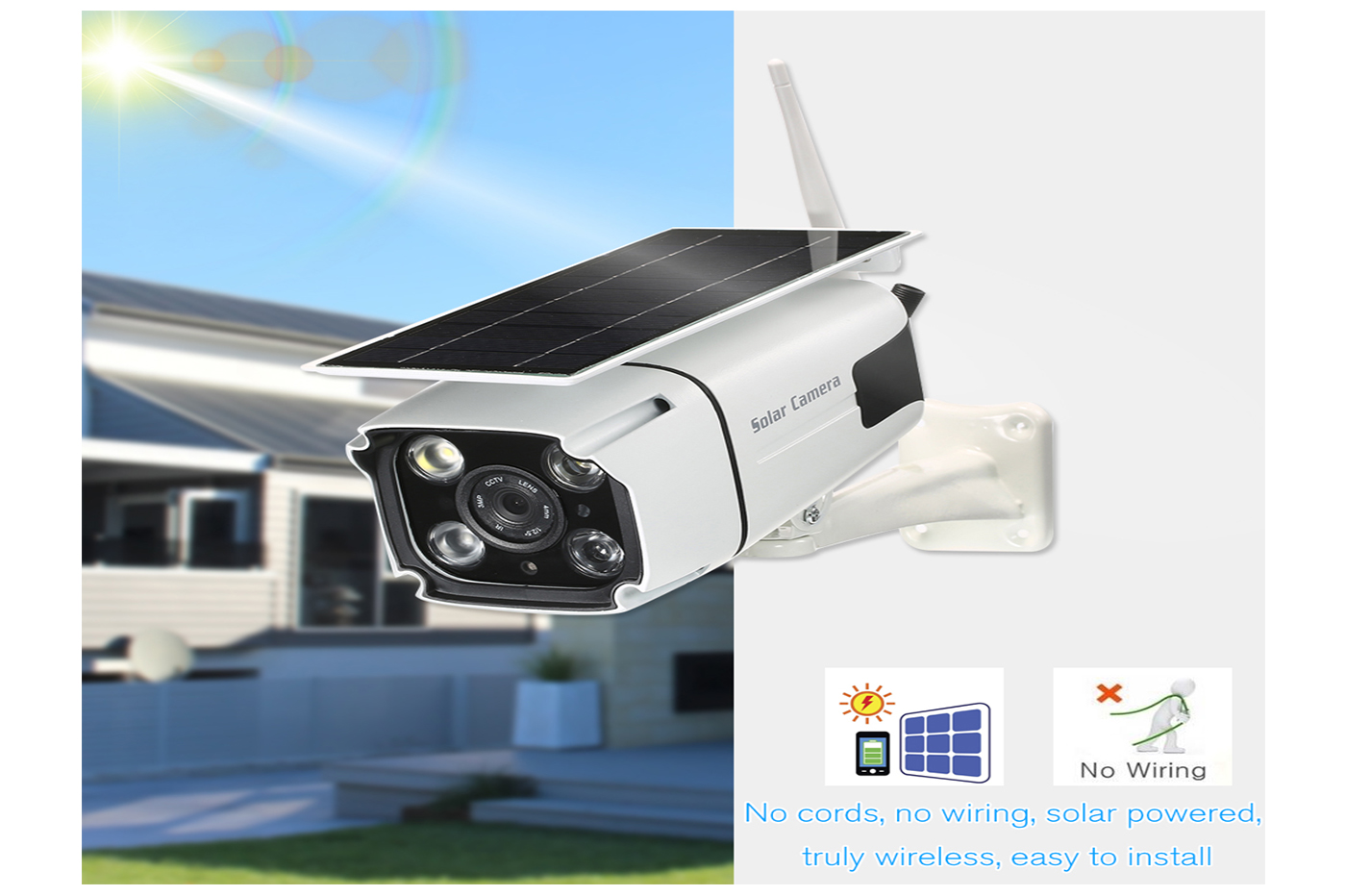 Plafoniera Da Esterno Con Telecamera : Bes ahd beselettronica telecamera con pannello solare