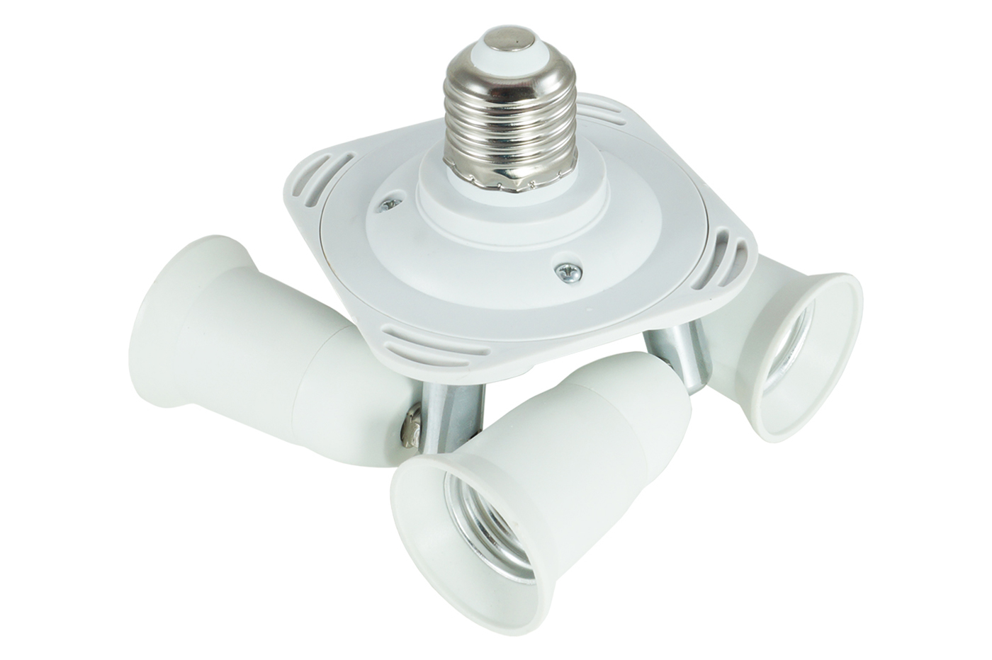 Portalampada Adattatore Sdoppiatore 4 Ingressi Lampadine Attacco E27