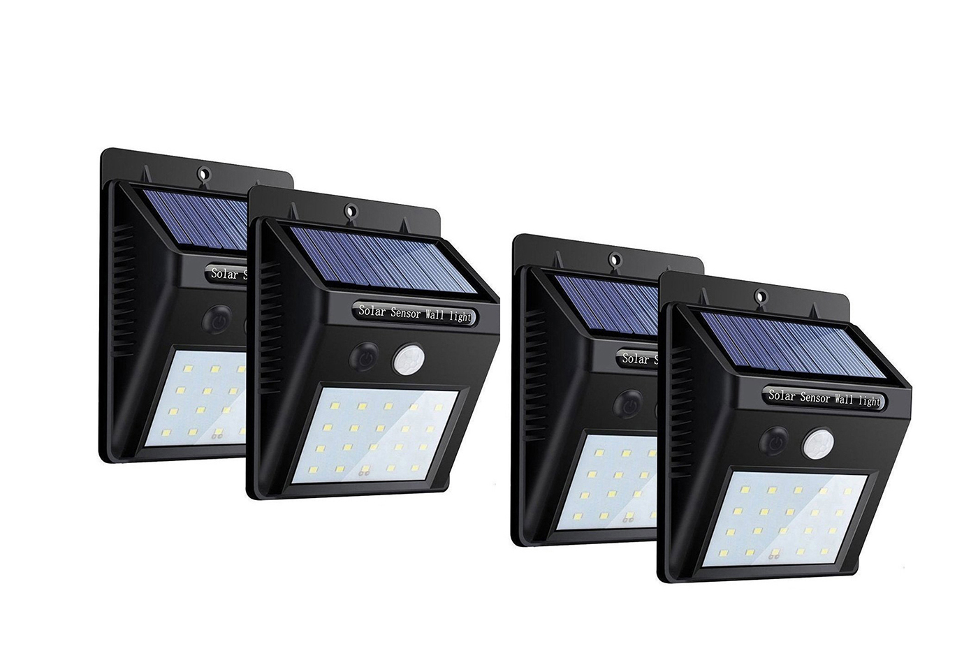 4 PZ faretto 20 led sensore movimento pannello solare ricaricabile luce esterno 4 PZ faretto 20 led sensore movimento pannello solare ricaricabile luce esterno