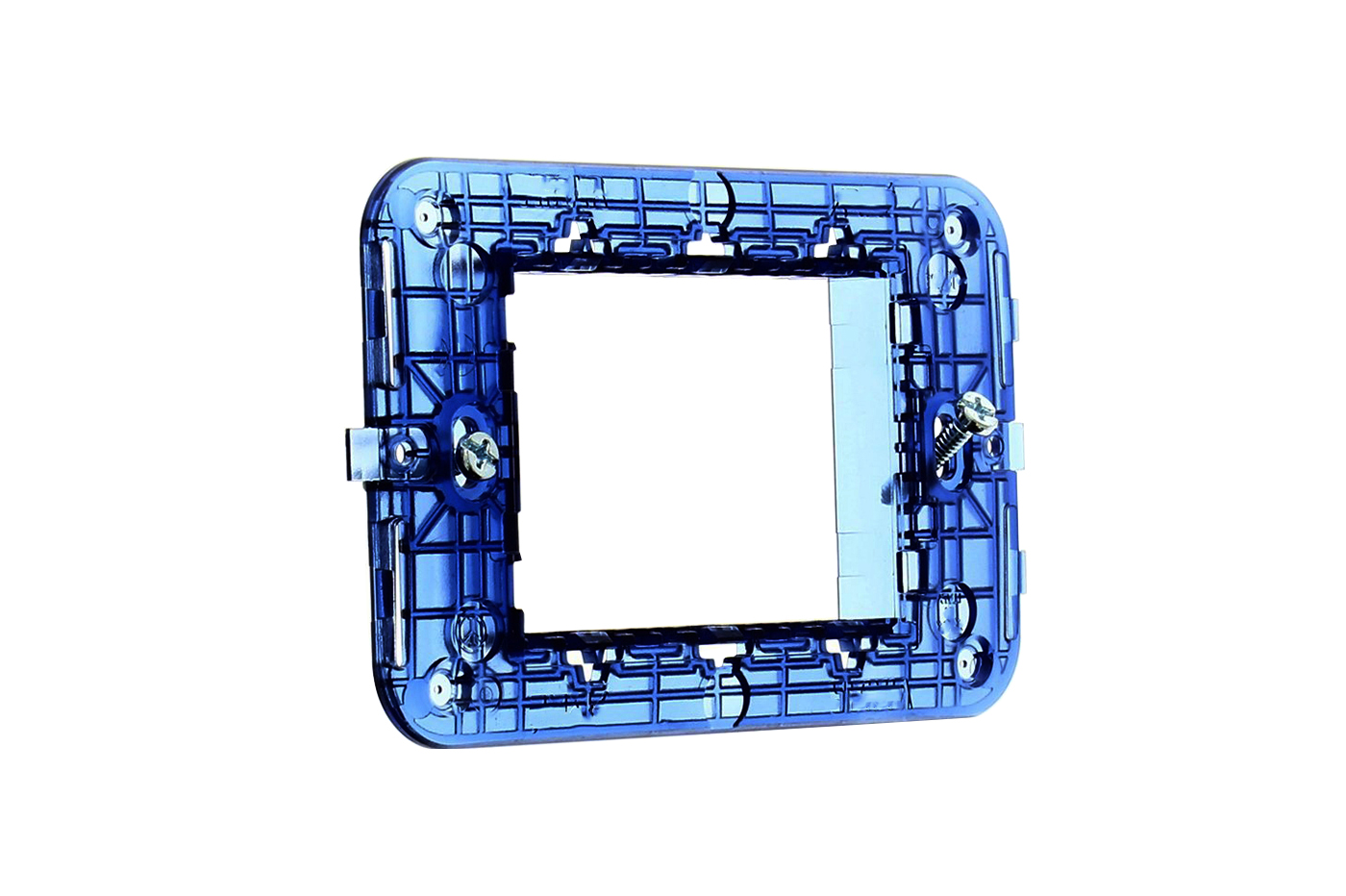 Supporto per placche 3 moduli blu interruttori prese muro C1803 Supporto per placche 3 moduli blu interruttori prese muro C1803