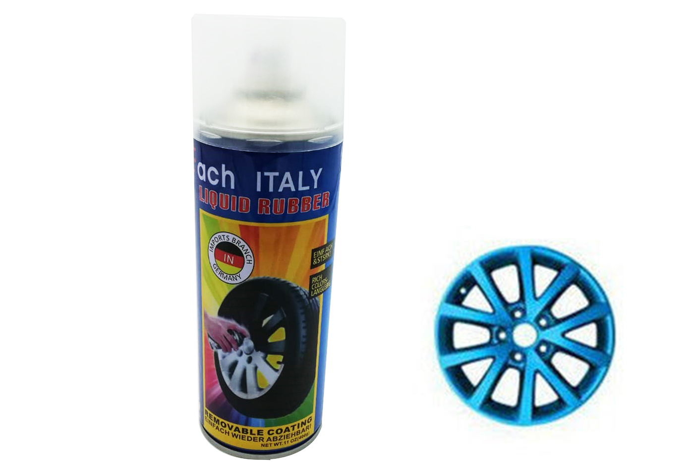 Spray vernice pittura cerchi auto pellicola removibile blu 15 auto moto 400g Spray vernice pittura cerchi auto pellicola removibile blu 15 auto moto 400g