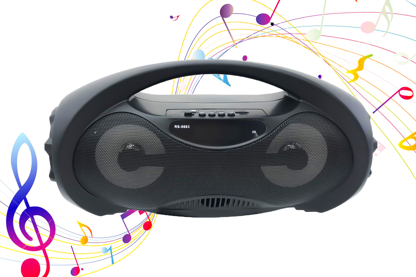 Cassa speaker RS-8883 bluetooth con luci usb aux TF ricaricabile FM portatile Cassa speaker RS-8883 bluetooth con luci usb aux TF ricaricabile FM portatile