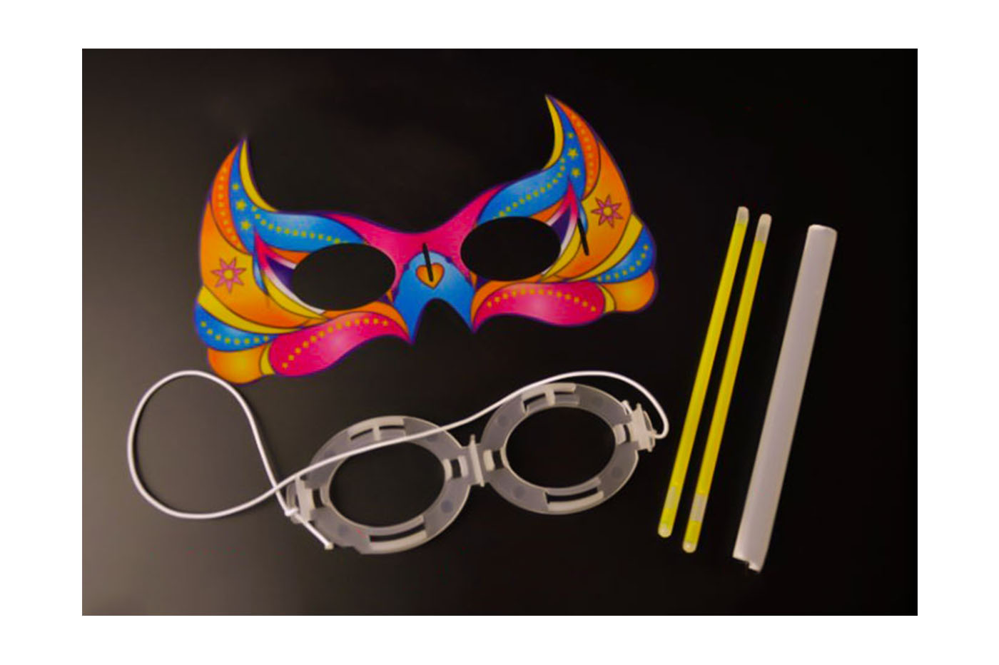 BES-26693 - Hobby e modellismo - beselettronica - Maschera di carnevale  luminosa con bastoncini fluorescenti feste in maschera