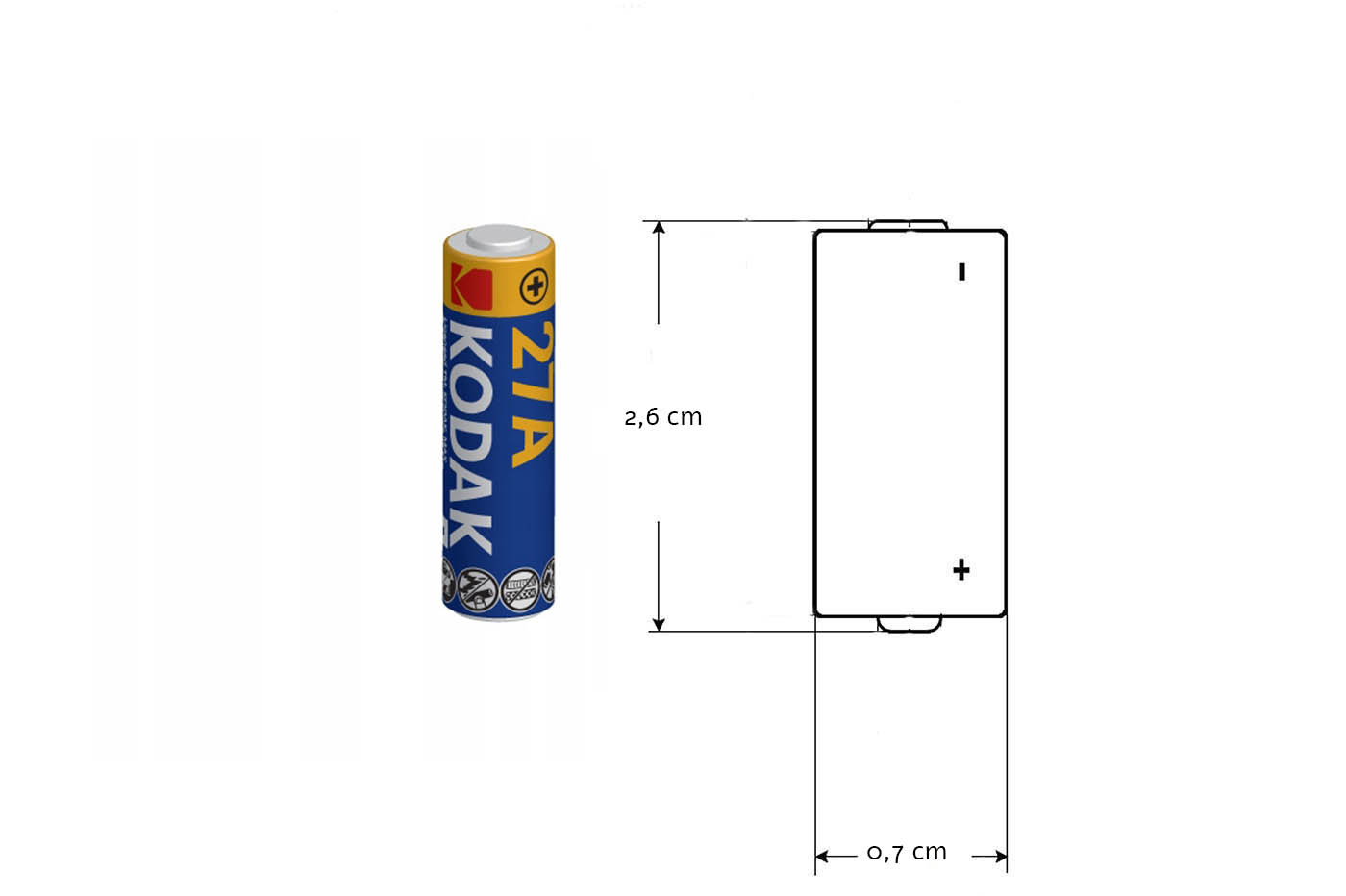 BES-28151 - Pile - beselettronica - Batteria Kodak Max Super 12V Alkaline  27A Pila MN27