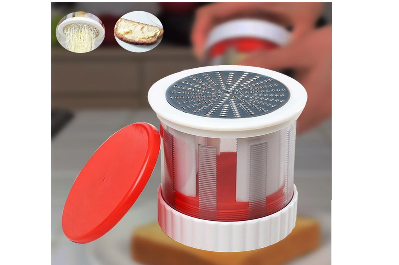 Grattugia per formaggio in acciaio inossidabile con contenitore per  contenitori utensile per affettare frutta e verdura a due lati manuale  accessori per la cucina di casa Gadget - AliExpress