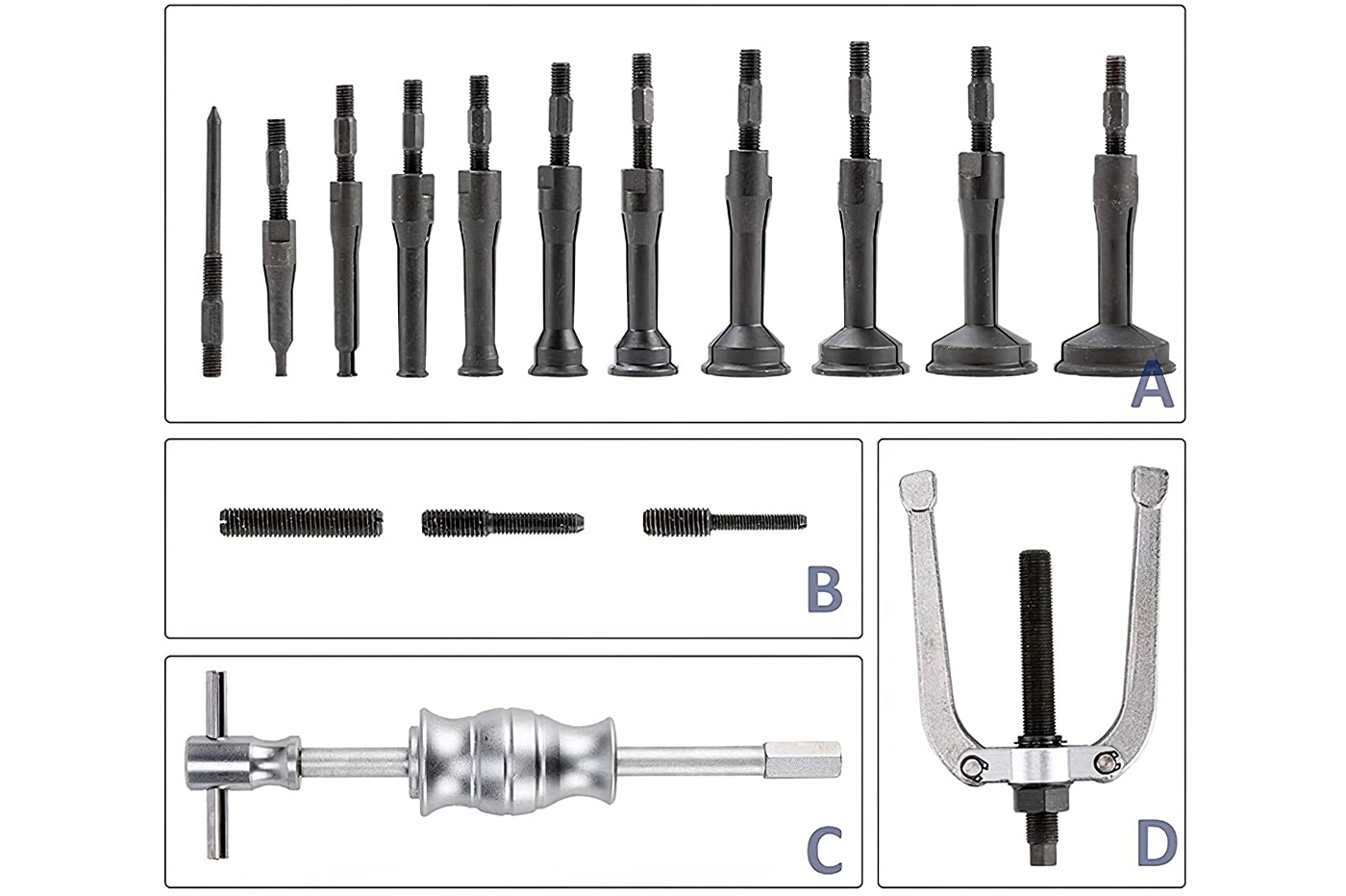 ATTREZZI OFFICINA ESTRATTORI CUSCINETTI SET SEPARATORI PER GRUPPI 3+4 12PZ