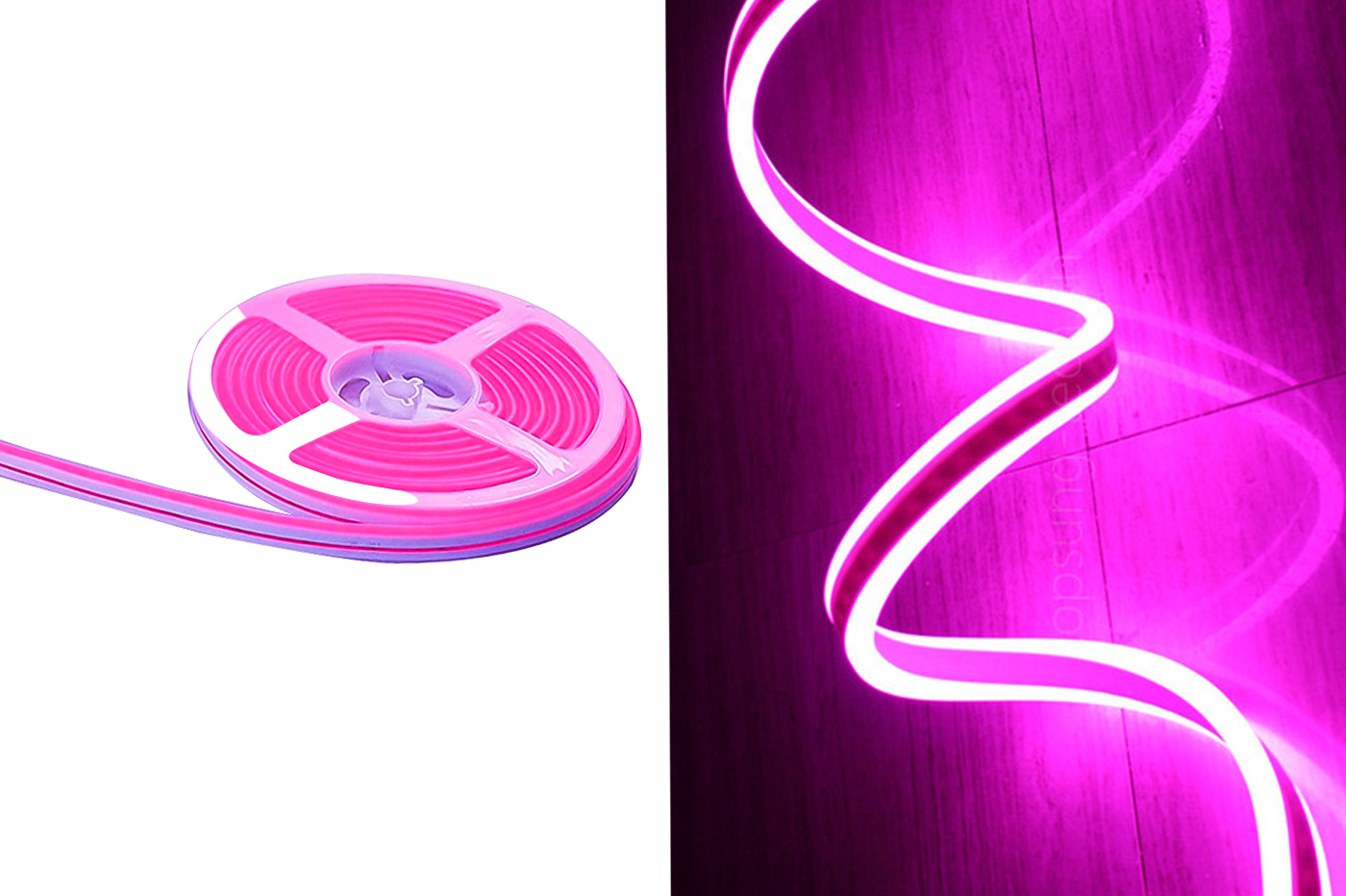 BES-27752 - Strisce led - beselettronica - Striscia led neon 5m tubo  flessibile luminoso 120led strip led bobina rosa