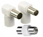 Kit Connettore Antenna Tv 9.5 mm Coassiale Cavo Spina Ad Angolo Maschio Femmina