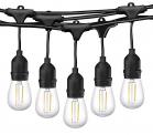 Catena luminosa nera decorativa vintage stringa 5mt 5 portalampade gazebo