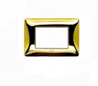 Placca Interruttore Luci Oro Lucido Compatibile Matix 3 Moduli Placchetta C8803
