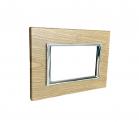 Placca Interruttore 3 Moduli Compatibile Matix Copripresa Legno Chiaro C4803LBA