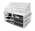 Box Portatrucco Organizer Portagioie Cosmetici Trucco 4 Cassetti In Acrilico