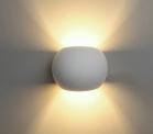 Applique Lampada Parete Gesso Interno Bianco Moderno Ellisse Doppia Luce GS5017