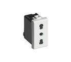 Presa Bivalente Compatibile Living Bipasso Spina 10/16A Modulo Bianco SD41800