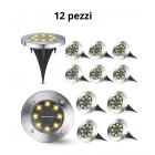 12 PZ Picchetto Faretto 8 LED Solare Giardino Lampada LED Segnapasso Luce calda