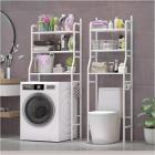 Scaffale Bagno Sopra Lavatrice 152x68x25 3 Ripiani Mobile Bianco Salvaspazio Wc