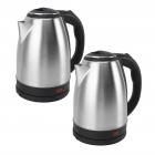 2pz Bollitore Acqua Calda Elettrico 2L 1500W Acciaio Scalda Bevande Tisane