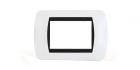 Placca Interuttore 3 Moduli Compatibile Living Copri Placchetta Luci Bianca 6603