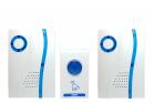 Coppia Campanelli Senza Fili Wireless Pulsante Led 32 Melodie Batteria 704DK3