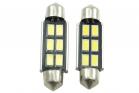 Coppia lampadine auto cruscotto 6 led siluro canbus luce bianca 12v da 10-39