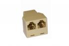 Adattatore sdoppiatore telefonico 2 ingressi 1 uscita femmina RJ11 6P4C F3
