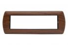 Placchetta Interruttore Copriprese Effetto Legno Scuro 7 posti T-12