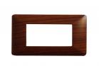 Placca Interruttore 4 Moduli Compatibile Matix Copripresa Luci Legno Scuro C8804