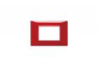 Placca Interruttore 3 Moduli Compatibile Matix Copri Placchetta Rossa C8803