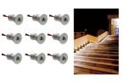 Set 9 Mini Faretto Incasso LED 1W Luce Naturale 15mm Segnapasso Esterno Interno