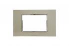 Placca Interruttore 3 Moduli Compatibile Matix Copripresa Vetro Avorio C4803 VDA