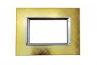 Placchetta placca oro luicido compatibile matix 3 posti copripresa C4803SGLD