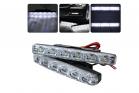 Coppia luci di marcia diurne universali 6 led 12v fendinebbia auto luce bianca