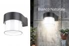 Applique lampada led da parete moderno 7w rotondo lume nero luce naturale 4000k