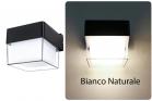 Applique lampada led da parete moderno 7w quadrato nero luce naturale 4000k