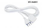 Prolunga lineare 15 metri cavo elettrico spina 10/16A bipasso bianco 15mt 81015