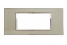 Placca Interruttore Luci Vetro Avorio Compatibile Matix 6 Moduli C4806 VDA