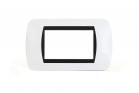 Placca Interruttore Luci Bianca 4 Moduli Compatibile Living Placchetta c6604wht