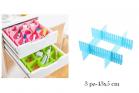 Set da 3 divisori 43x5 cm per cassetti separatori in plastica regolabili 001