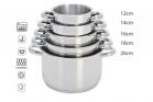 Set pentole 5pz induzione batteria casseruole inox triplo fondo 12 a 20 cm