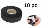 Nastro Isolante Tessuto Nero Adesivo 10 Rotoli Cablaggio Cavi Elettrici 19mm