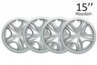 Copricerchio Auto 15'' Houston Universale 4PZ Copri Cerchio Coppe Ruota Platto