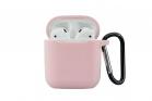 Cover custodia silicone rosa cuffie bluetooth porta auricolari flessibile gancio