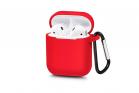 Cover custodia silicone rosso cuffie bluetooth auricolari flessibile gancio