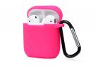 Cover custodia silicone fucsia cuffie bluetooth auricolari flessibile gancio