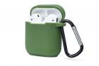 Cover custodia silicone verde militare cuffie bluetooth auricolari gancio