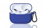 Cover custodia silicone blu cuffie bluetooth 7cm auricolari flessibile gancio