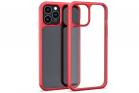 Cover custodia compatibile IP 12 PRO 6.1" trasparente cornice rossa rigida