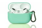 Cover custodia silicone verde acqua cuffie bluetooth 7cm auricolari flessibile