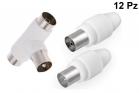 Set connettori antenna 12pz coassiale un connettore maschio femmina sdoppiatore