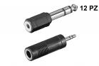 Set adattatori jack 3.5 stereo 12PZ jack maschio femmina 6.35 connettore audio